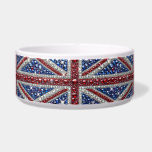 Pet Bowl with British Colors Abstract Design<br><div class="desc">Elevate your pet's mealtime with our stylish pet bowl featuring British colors and a stunning modern precious stones glittering Union Jack design! Crafted for both functionality and aesthetic appeal, this pet bowl showcases a unique abstract take on the Union Jack, adorned with shimmering precious stones for a luxurious touch. The...</div>