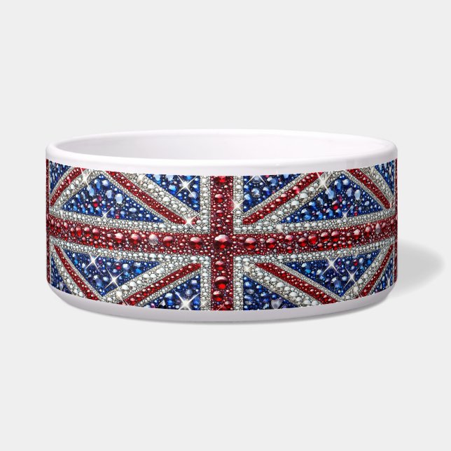 Pet Bowl with British Colors Abstract Design (Front)