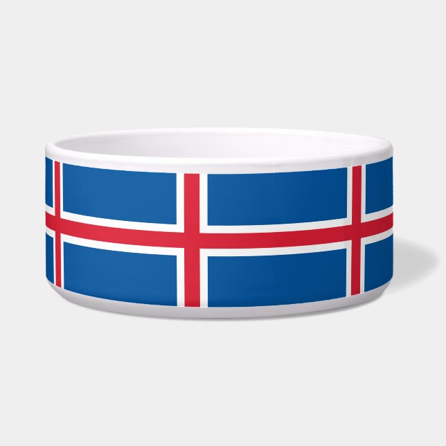 Pet Bowl with flag of Iceland (Front)