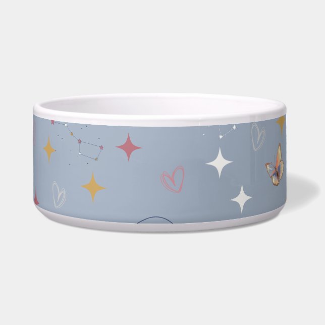 Pet bowl with orbit butterflies design (Front)