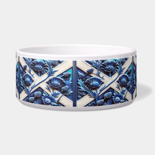 Pet Bowl with Scottish Thistles Design
