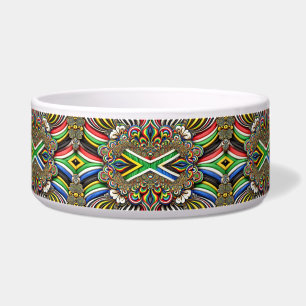 Pet Bowl with South African Colors Abstract Design