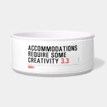 Accommodations require some creativity  Pet Bowls