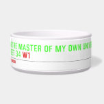 I am the master of my own universe! Street 34  Pet Bowls