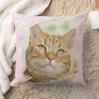 Pet Brush Stroke Custom Photo Memorial Keepsake Throw Pillow