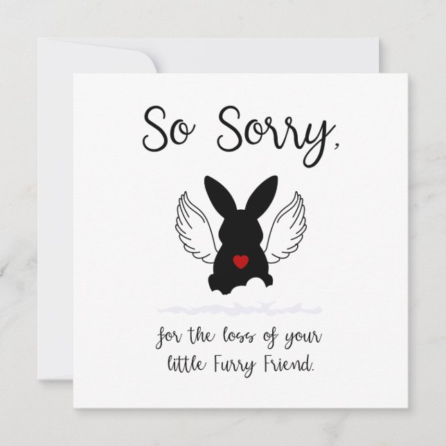 Pet Bunny Sympathy Note Card (Front)