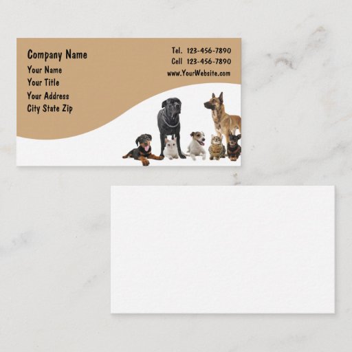 Customizable Pet Business Cards