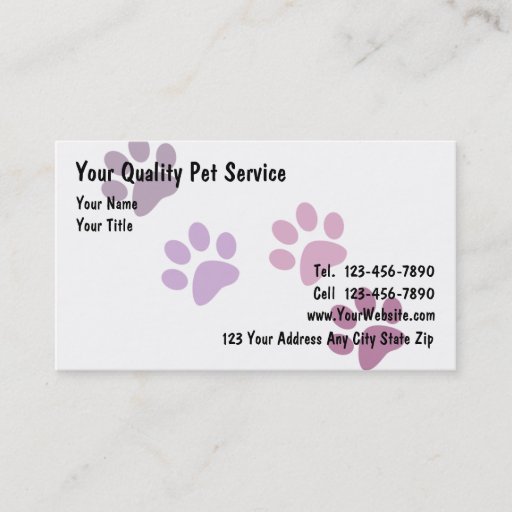 Customizable Pet Business Cards
