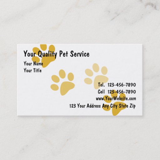 Customizable Pet Business Cards