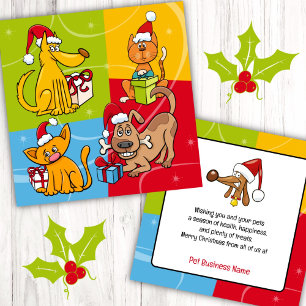 Pet Business Christmas Dog Cat Note Card