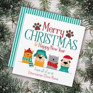 Pet Business Christmas Dog Cat Note Card