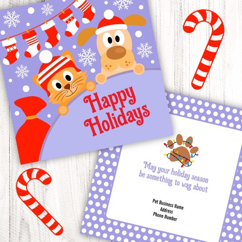 Pet Business Christmas Dog Cat Note Card