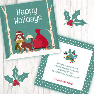 Pet Business Christmas Dog Note Card