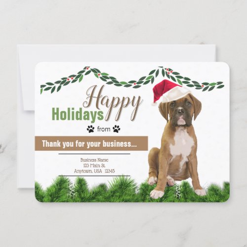 Pet Business Christmas Happy Holidays Card