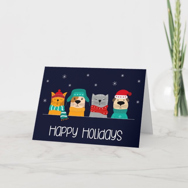 Pet Business Christmas Holiday  Card (Front)