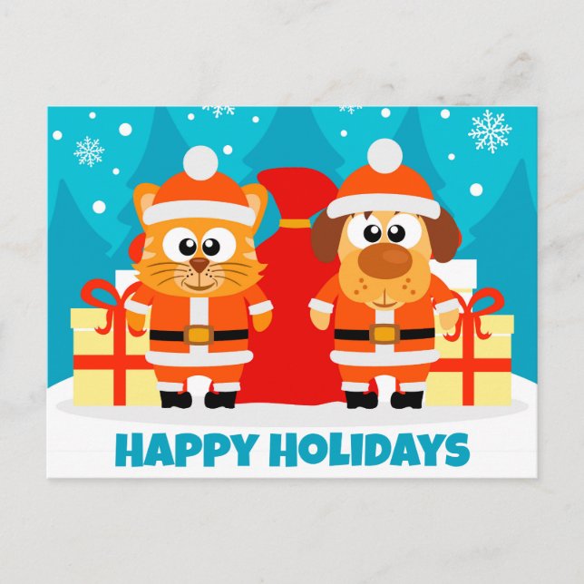 Pet Business Christmas Holiday Postcard (Front)