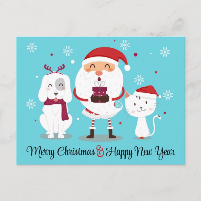 Pet Business Christmas Holiday Postcard (Front)