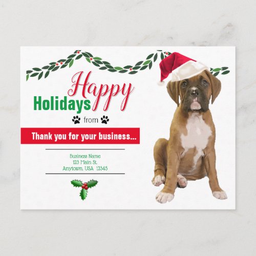 Pet Business Christmas Postcards _ Dog Photo