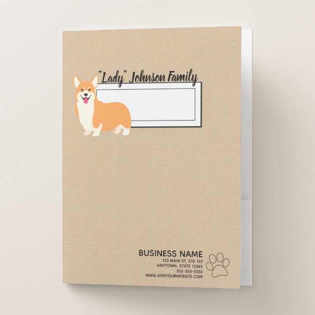 Pet Business | Corgi Dog Owner Pocket Folder (Front)