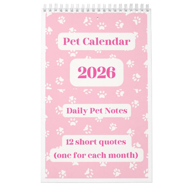 Pet Calendar 2026 (Cover)