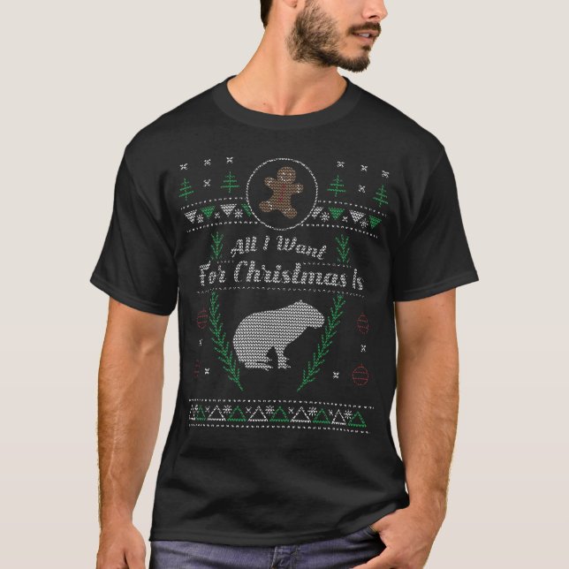 Pet Capybaras Christmas Ugly Shirt (Front)