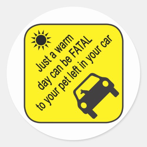 Pet Car Heat Warning Sticker