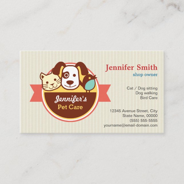 Pet Care Appointment Card (Front)