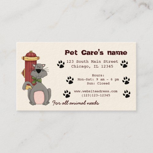 Pet Care Business Card Template