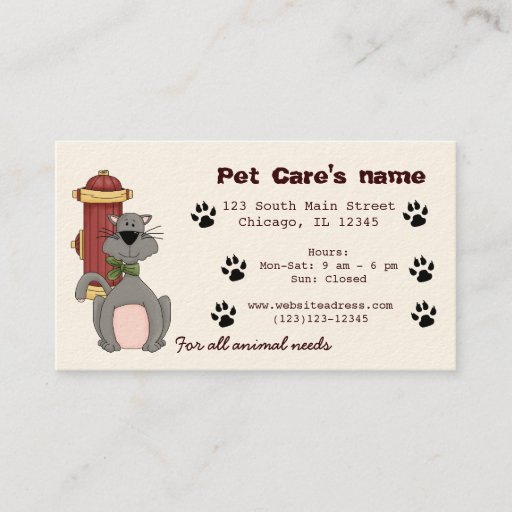 Customizable Pet Care Business Card Template