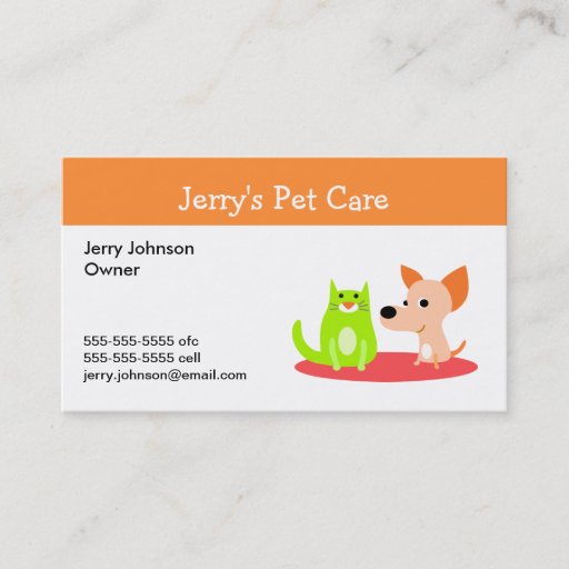 Customizable Pet Care Business Card