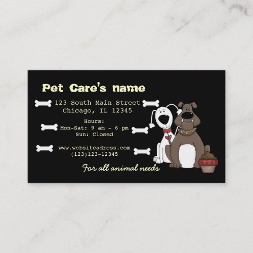 Pet Care Business Card Templates