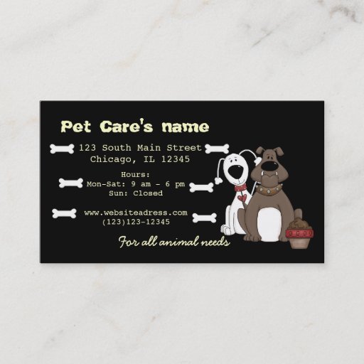 Customizable Pet Care Business Card Templates