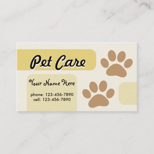 Pet Care Business Card