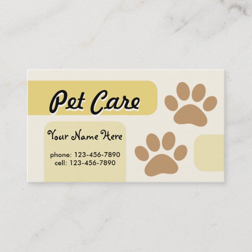 Customizable Pet Care Business Card