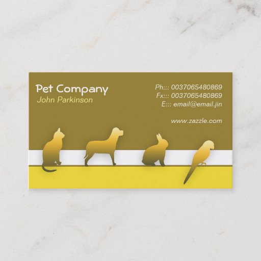 Customizable Pet Care business card