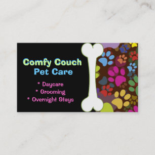Pet Care Business Card Paw Prints