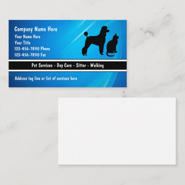 Pet Care Business Cards (Front/Back)