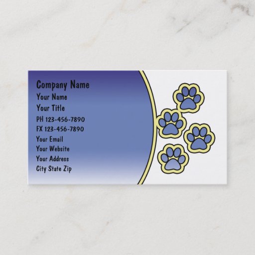 Customizable Pet Care Business Cards