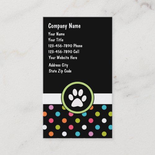 Pet Care Business Cards