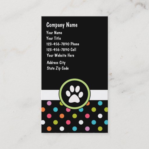 Customizable Pet Care Business Cards