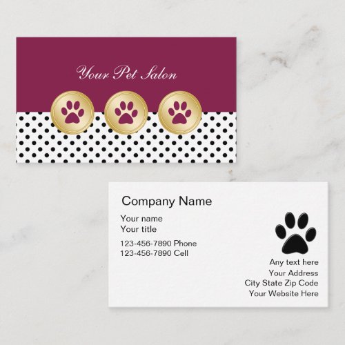 Pet Care Business Cards