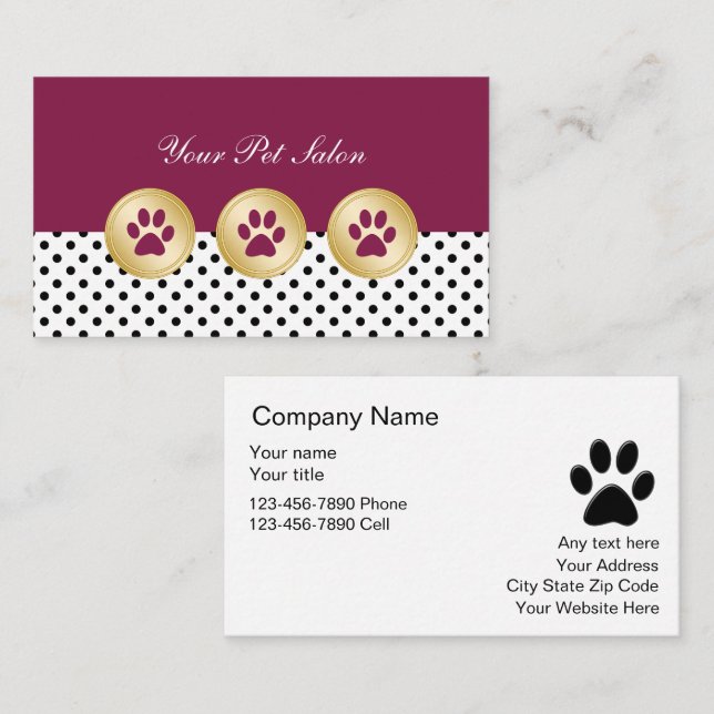 Pet Care Business Cards (Front/Back)