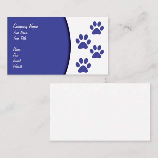 Customizable Pet Care Business Cards
