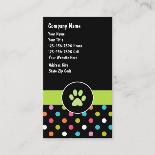 Pet Care Business Cards