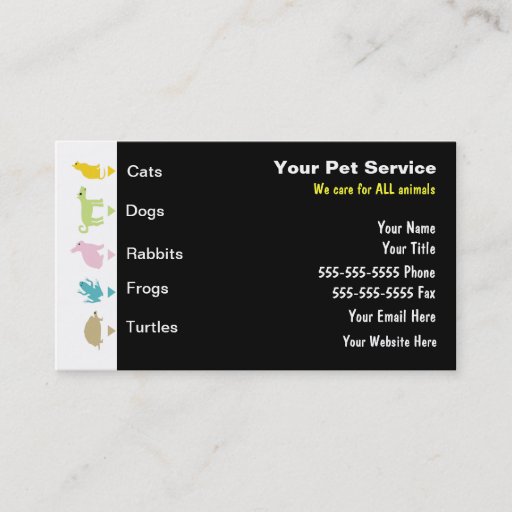 Customizable Pet Care Business Cards