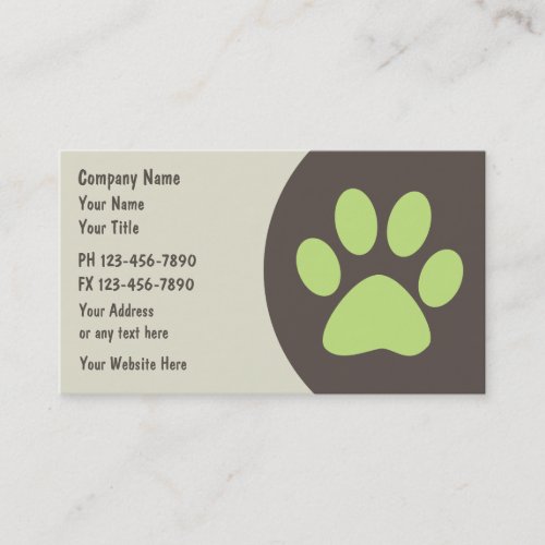 Pet Care Business Cards