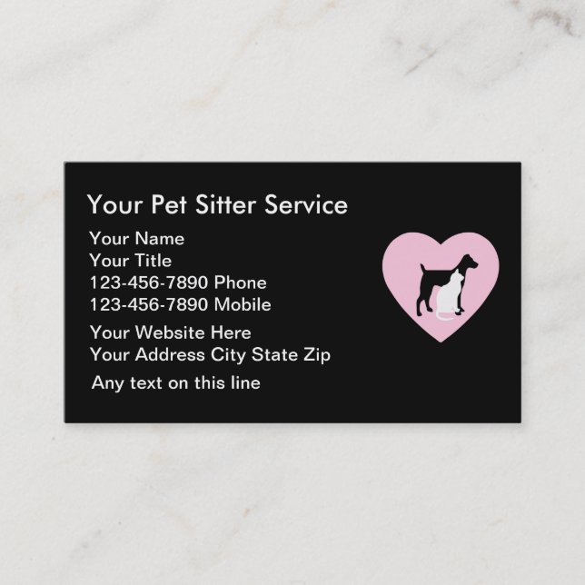 Pet Care Business Cards (Front)