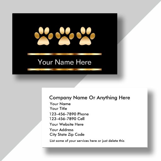 Customizable Pet Care Business Cards