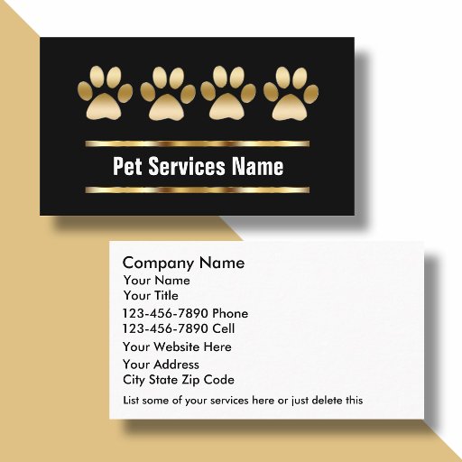 Customizable Pet Care Business Cards