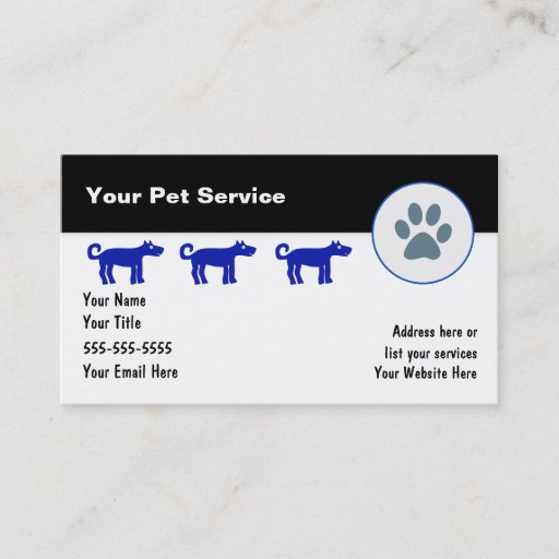 Customizable Pet Care Business Cards